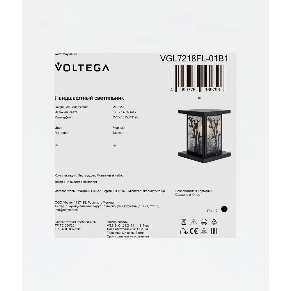 Ландшафтный светильник Voltega VGL7218FL-01B1, фото 2